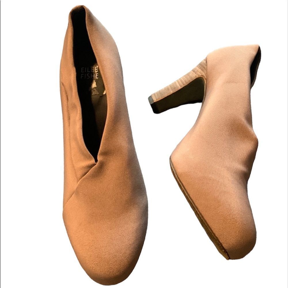Eileen fisher peek grograin brown booties size 7.5